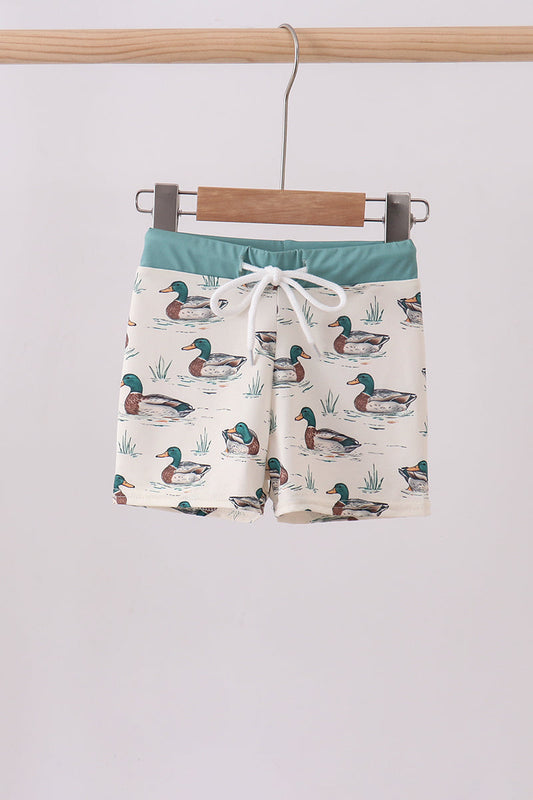 Sage duck print swim trunks for Boys