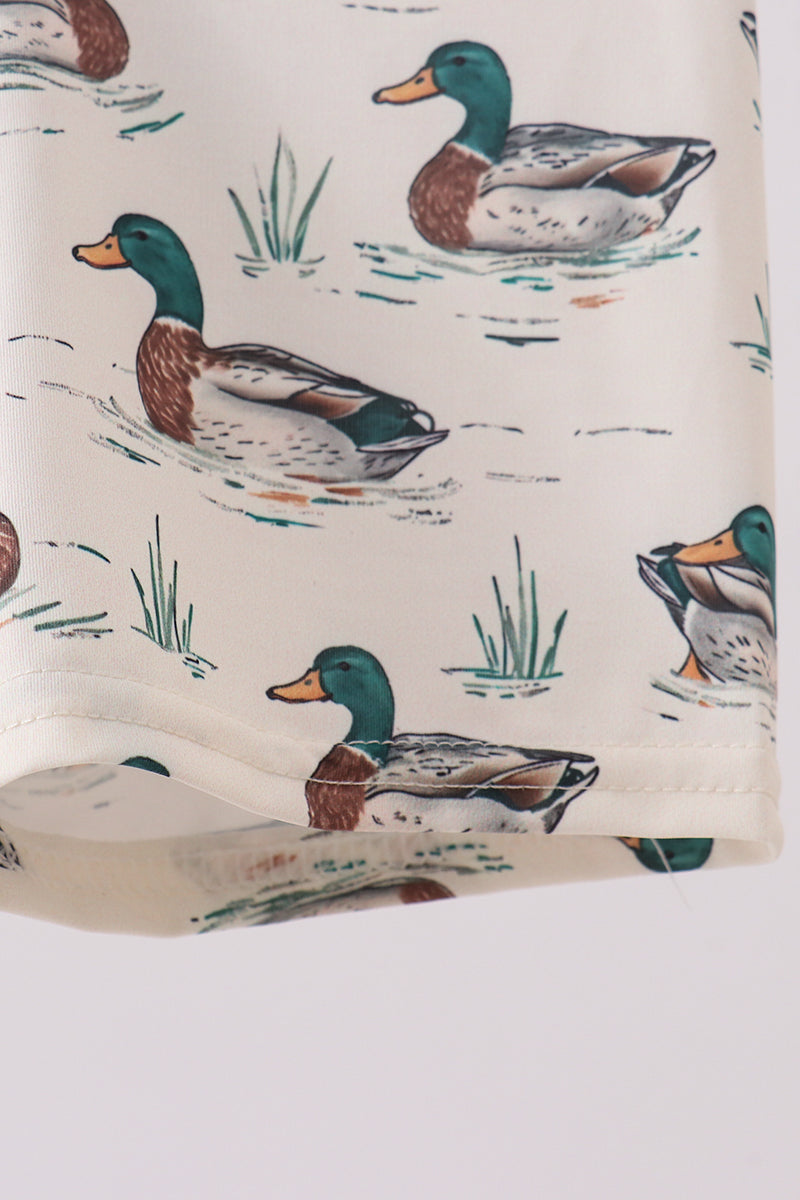 Sage duck print swim trunks for Boys