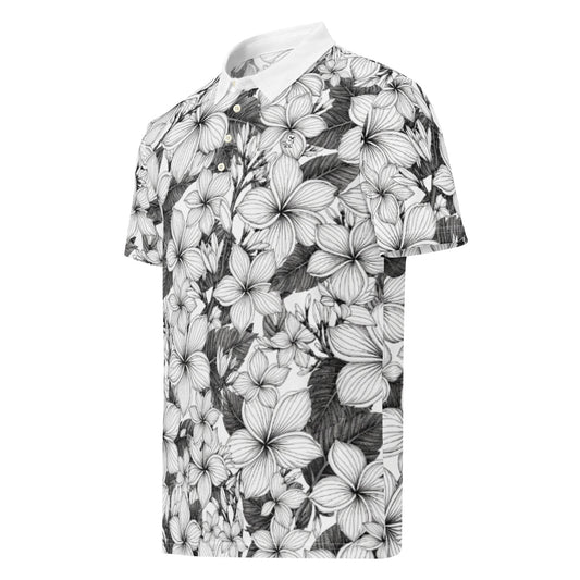 Midnight: Rainbow Hawaiian Plumeria | Polo Shirt (slim fit)