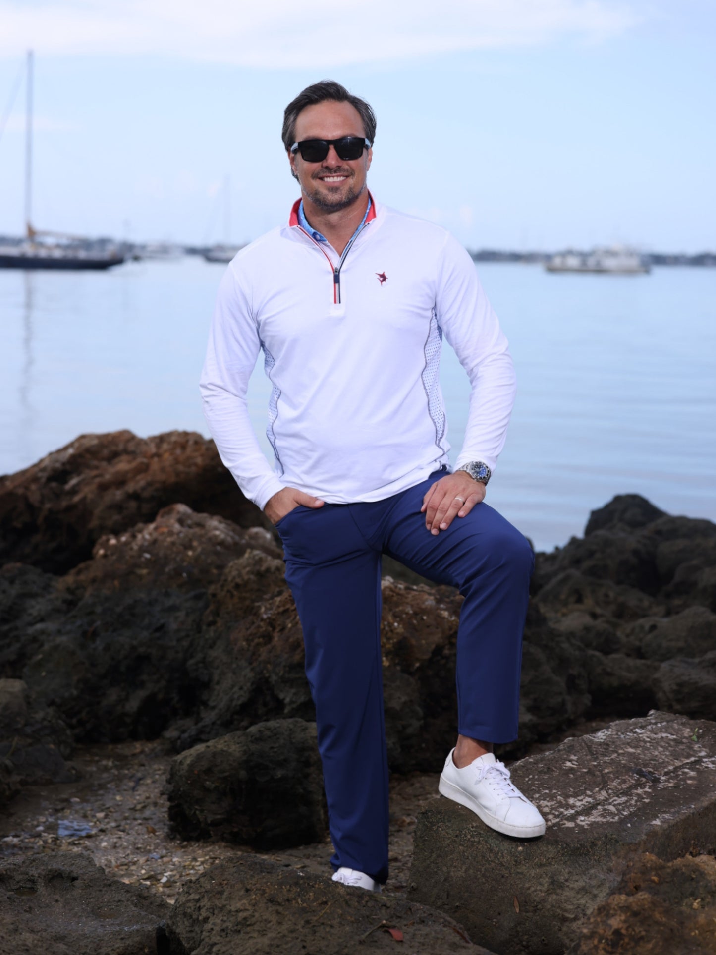 Monterey Performance Quarter Zip (White)