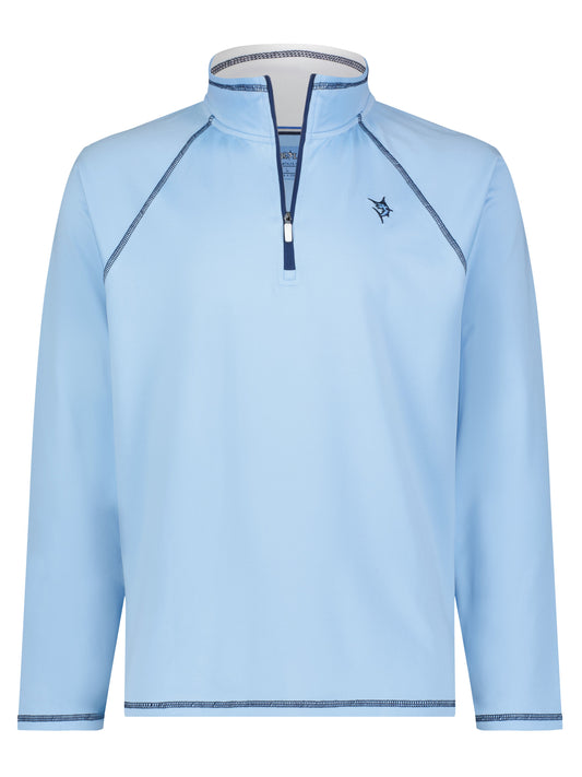 New Harbor Quarter Zip Effortless Comfort (Pale Blue)