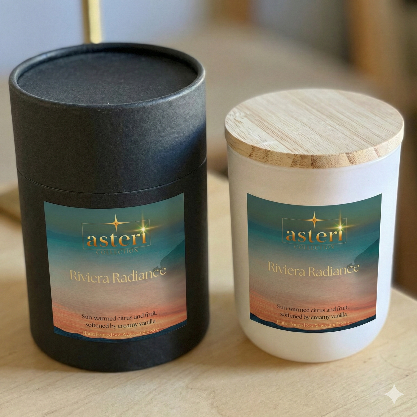 Riviera Radiance – Hand-Poured Soy Wax Candle (8 oz)