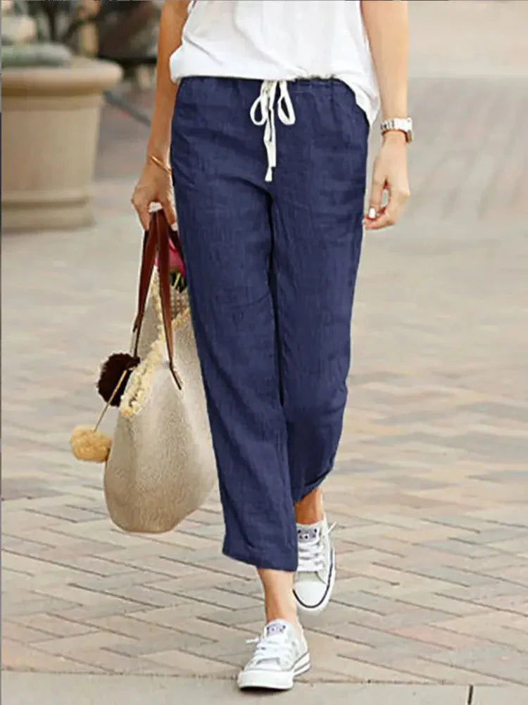 Cotton Wide Leg Pants – High Waist Streetwear Baggy Trousers