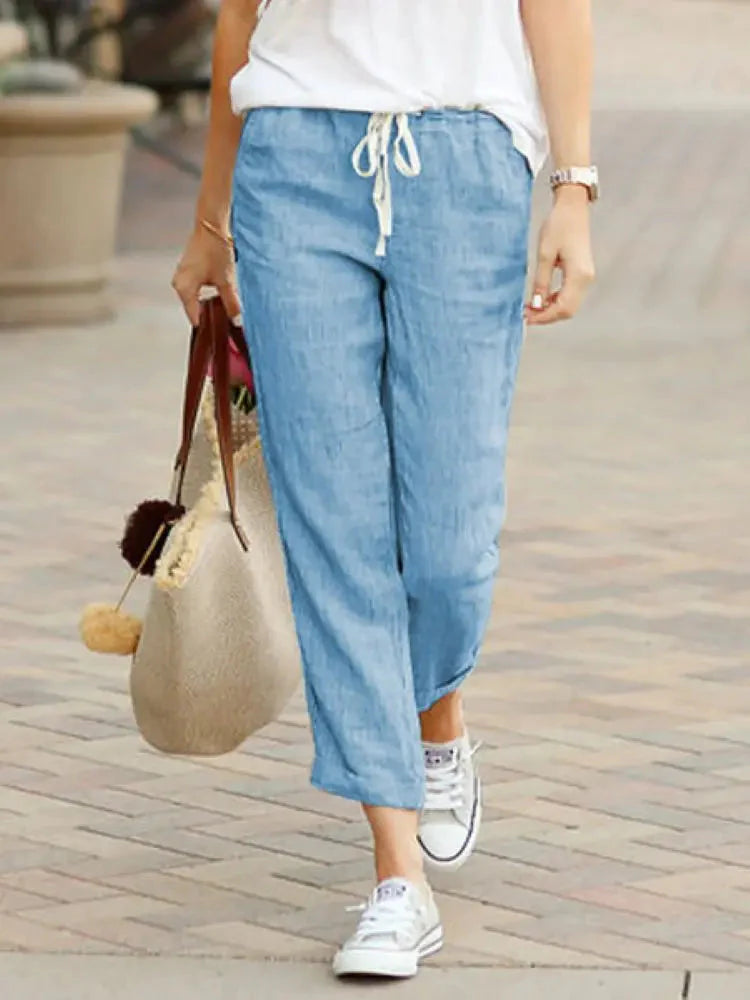 Cotton Wide Leg Pants – High Waist Streetwear Baggy Trousers