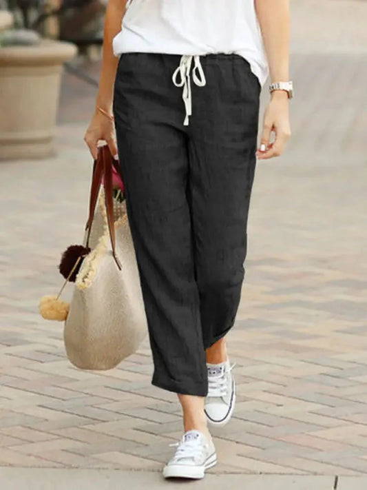 Cotton Wide Leg Pants – High Waist Streetwear Baggy Trousers