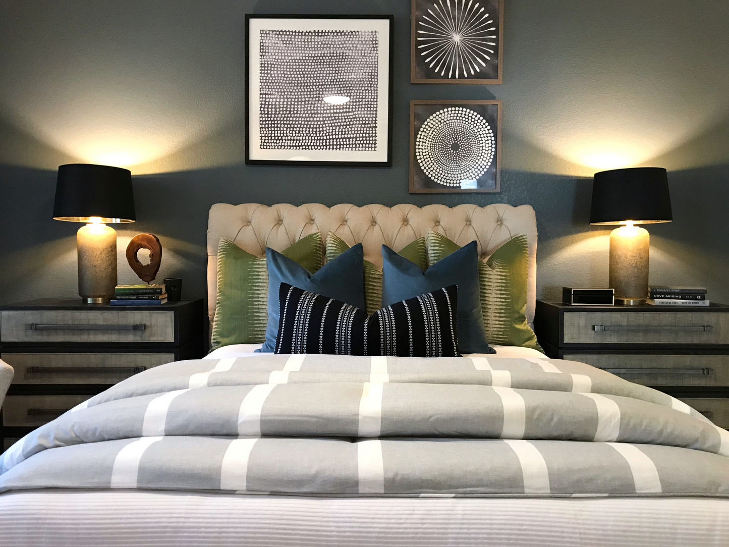 Ikat Pillow Cover in Olive Green