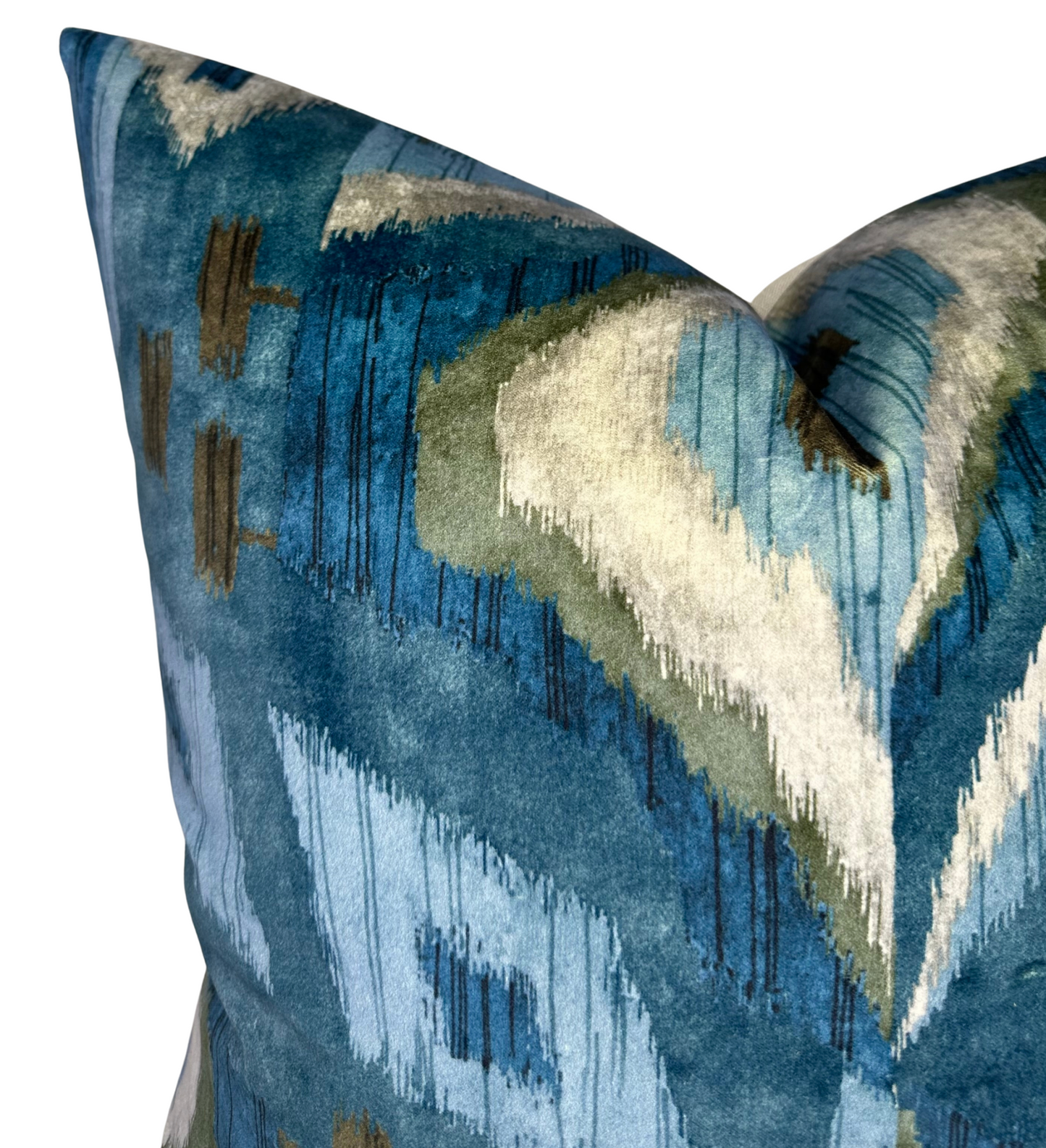 Artesian Velvet Pillow Cover in Mineral Blue