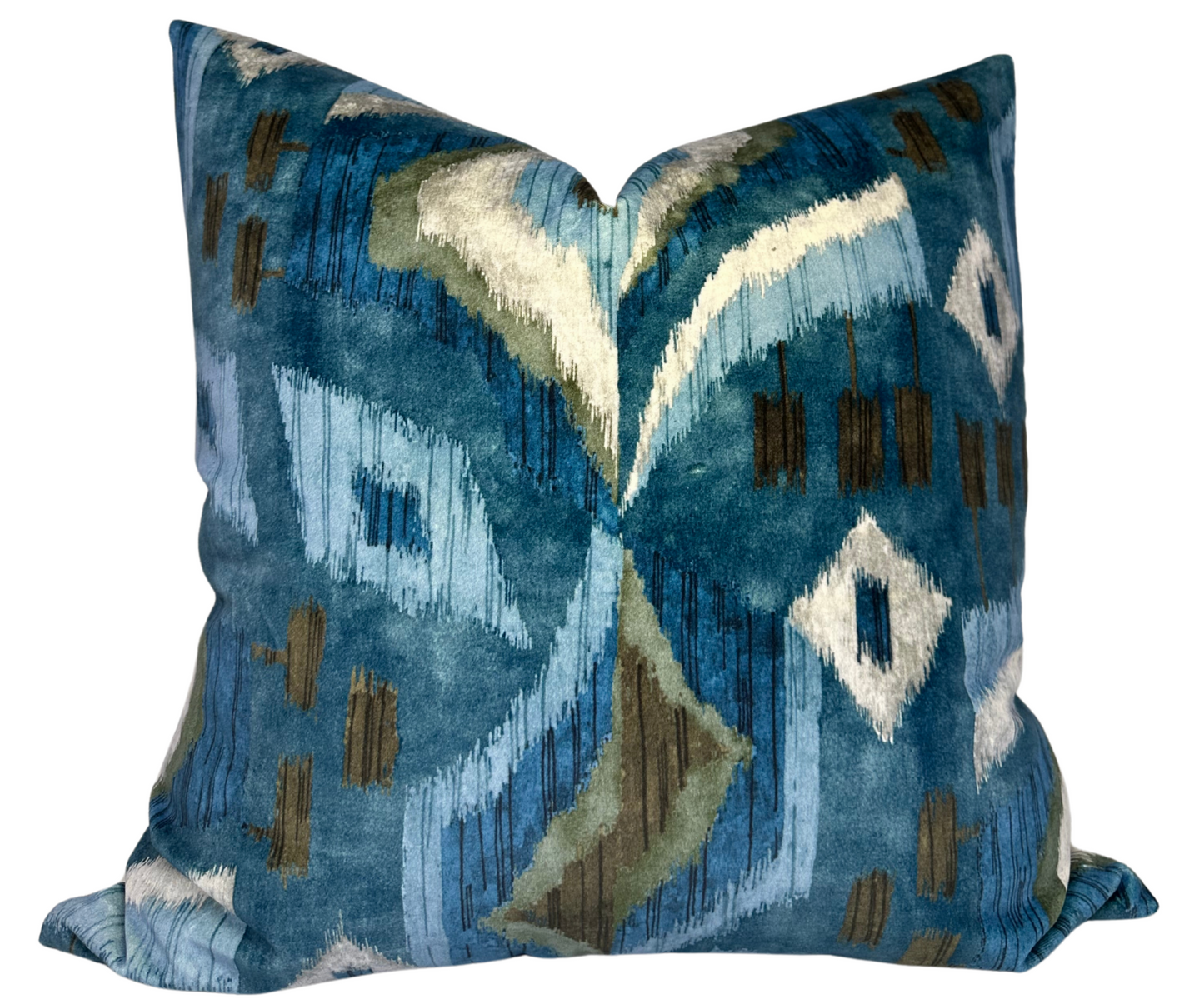 Artesian Velvet Pillow Cover in Mineral Blue