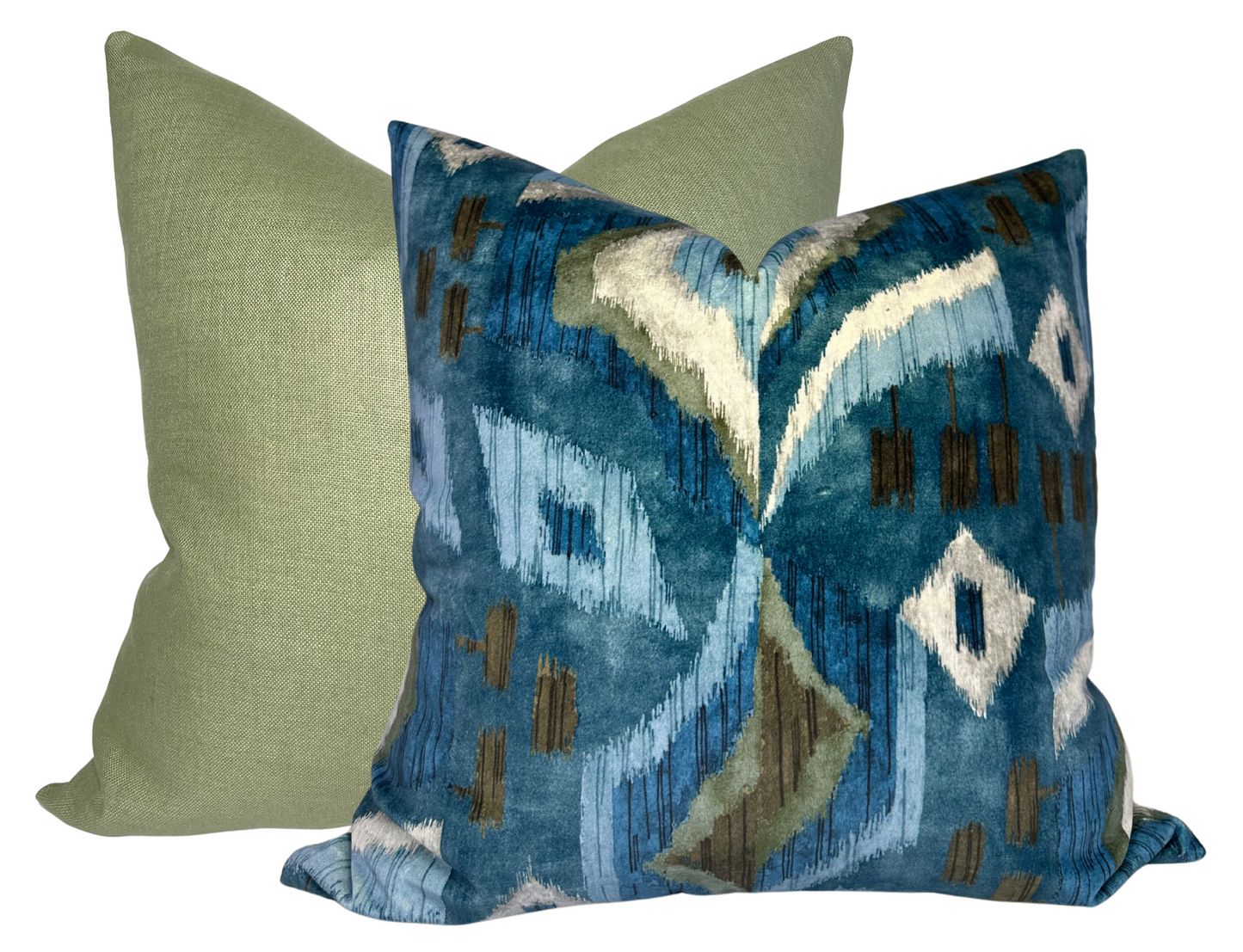 Artesian Velvet Pillow Cover in Mineral Blue