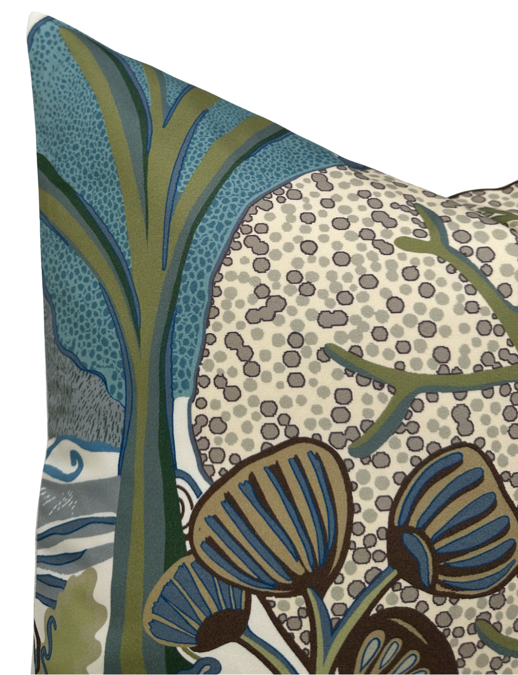 Albero Pillow Cover in Sage and Beige