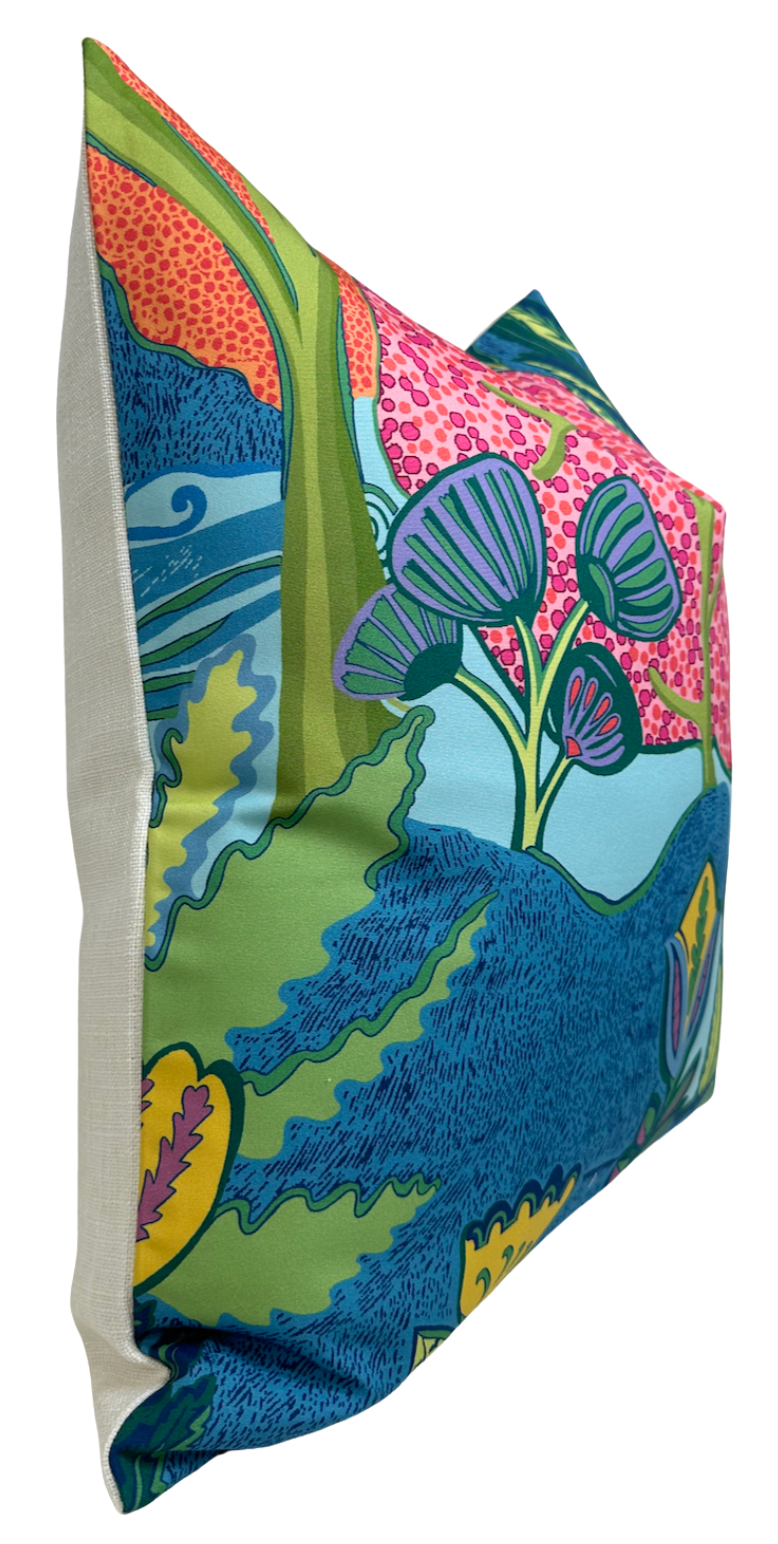 Albero Floral Pillow Cover in Blue