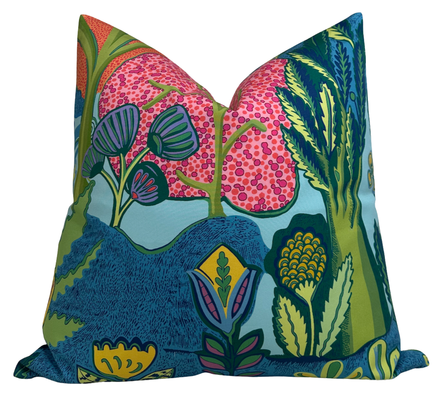 Albero Floral Pillow Cover in Blue