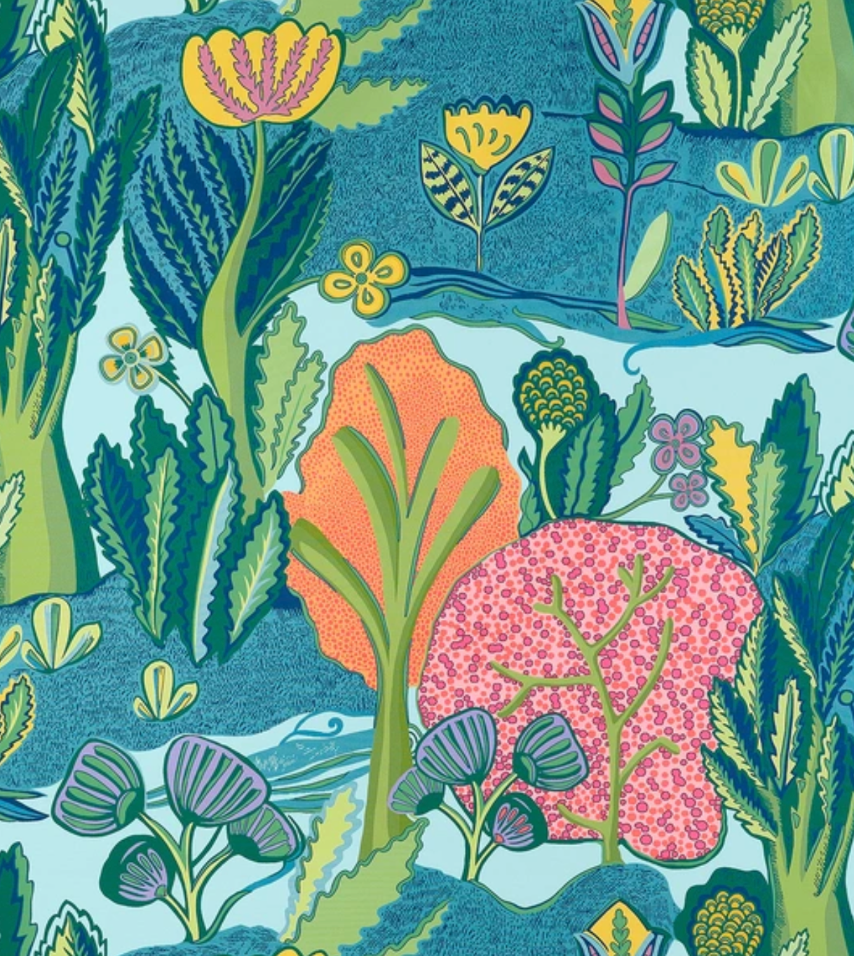 Albero Floral Pillow Cover in Blue