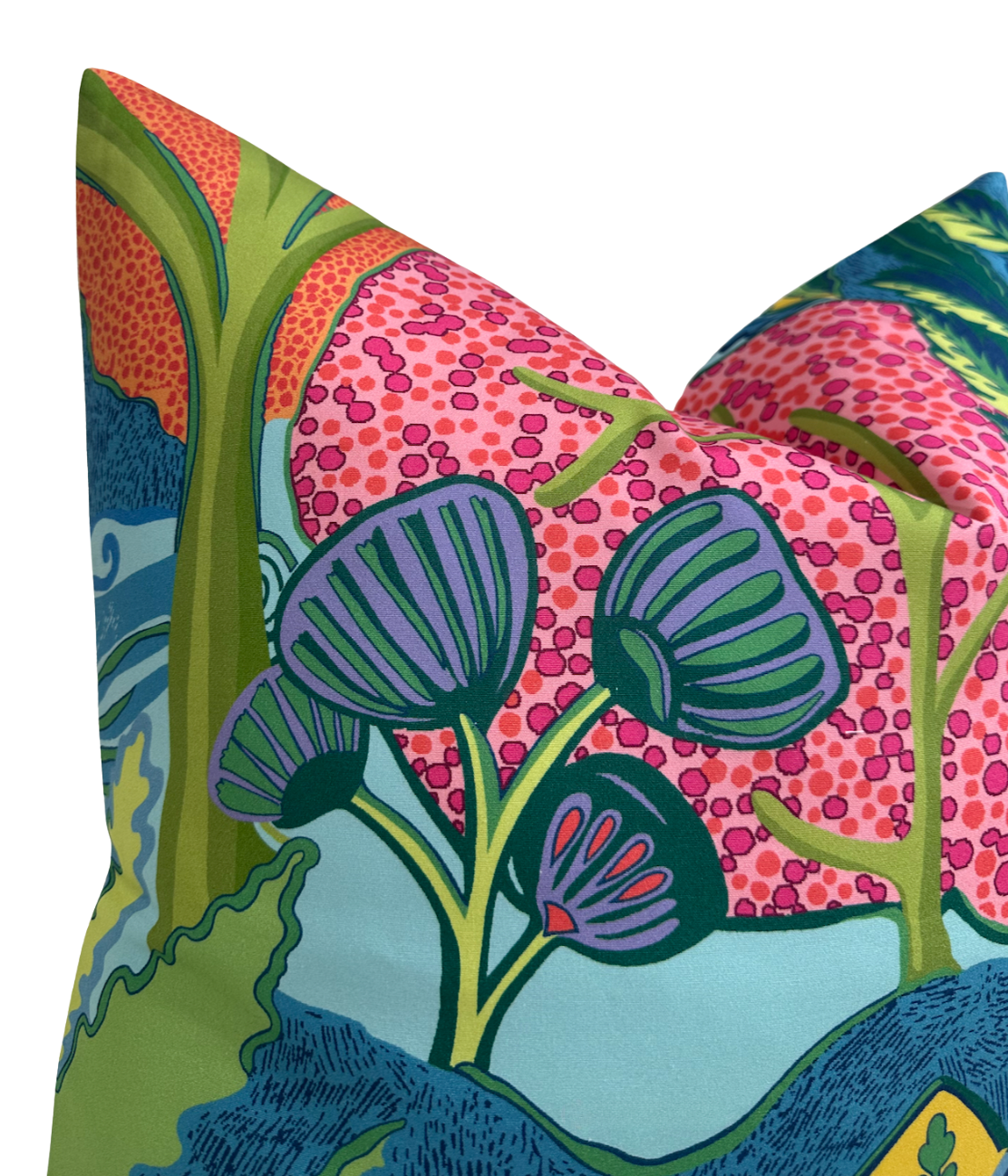 Albero Floral Pillow Cover in Blue