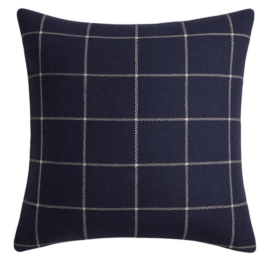 Bancroft Wool Pillow Cover in Navy Blue
