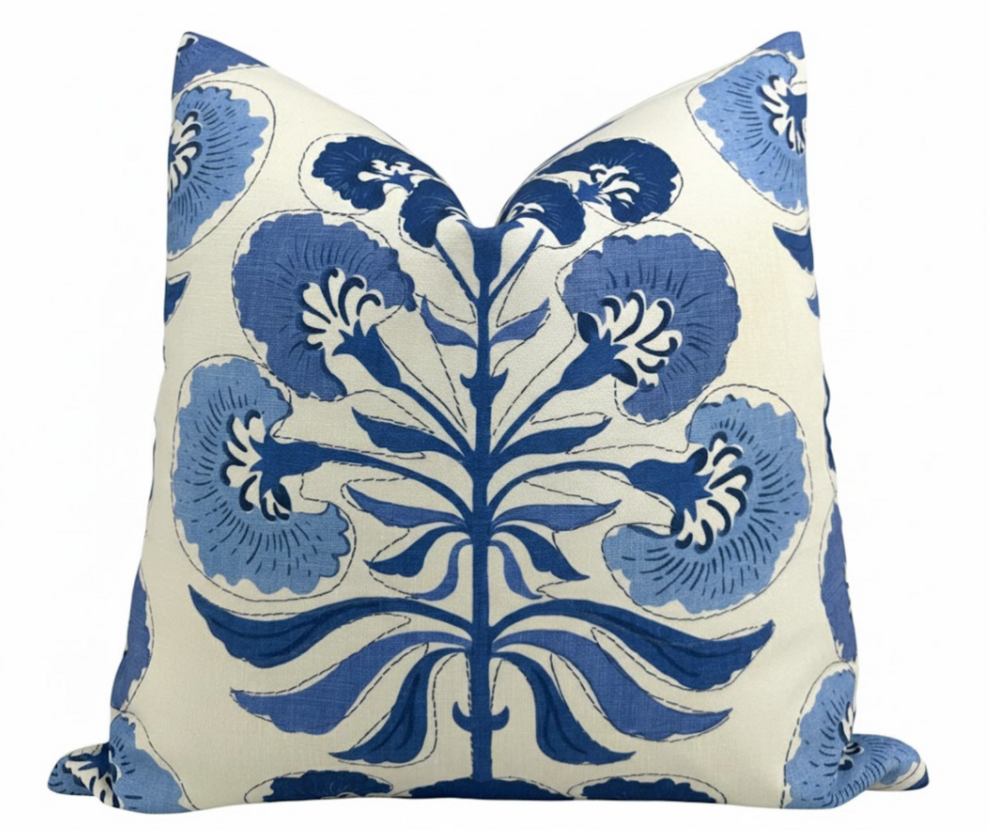 Tybee Tree Pillow Cover in Blue/Blue