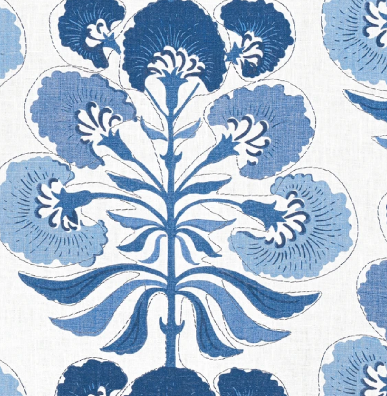 Tybee Tree Pillow Cover in Blue/Blue