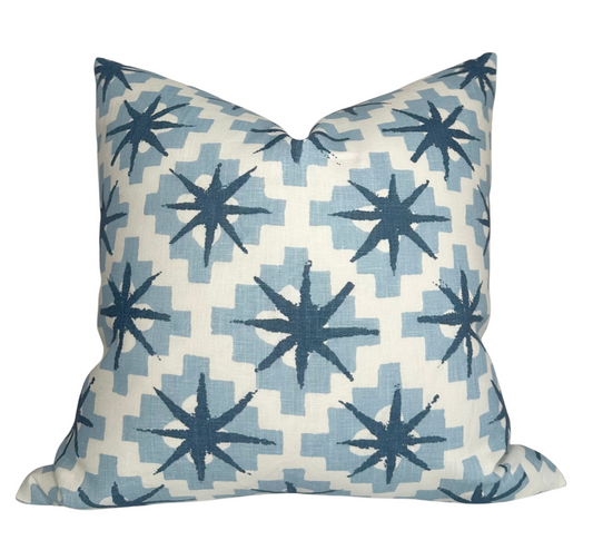 Starburst Pillow Cover in North Blue/Blue
