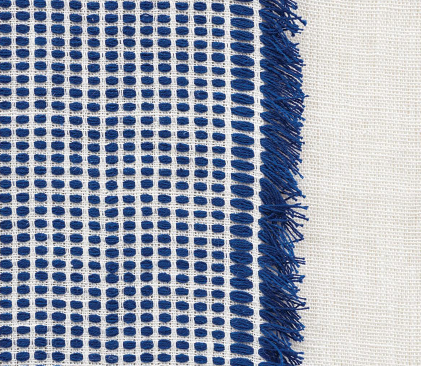 Tulum Casement Embroidered Pillow Cover in Blue