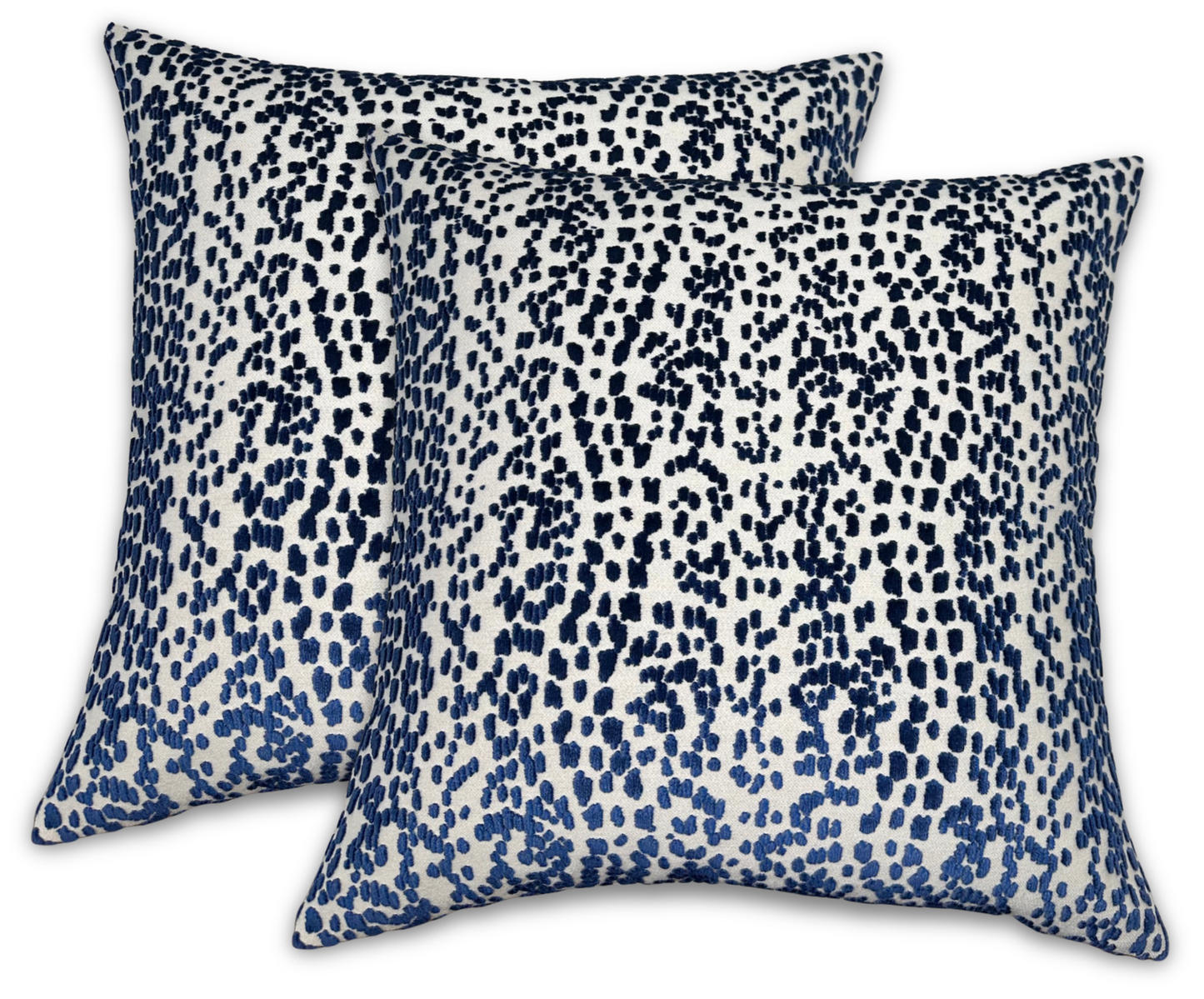 Les Touches Velvet Pillow Cover in Blue