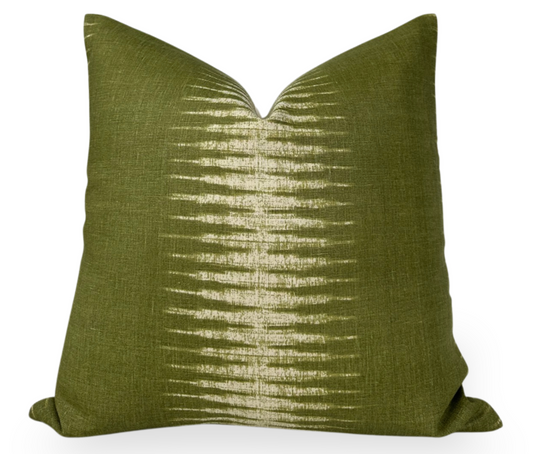 Ikat Pillow Cover in Olive Green