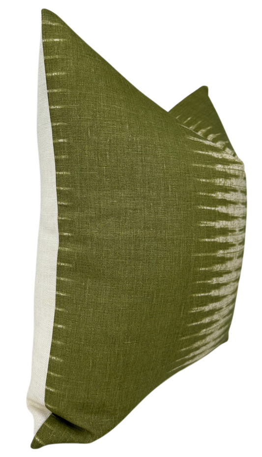 Ikat Pillow Cover in Olive Green