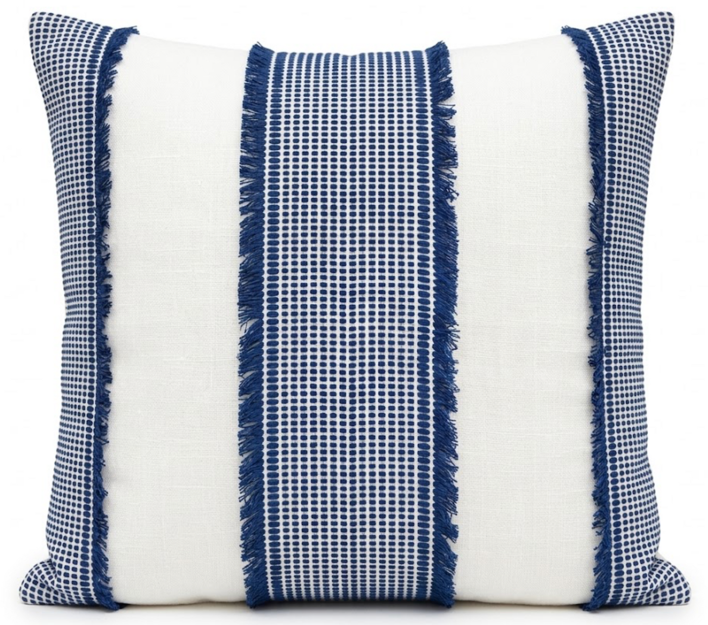 Tulum Casement Embroidered Pillow Cover in Blue