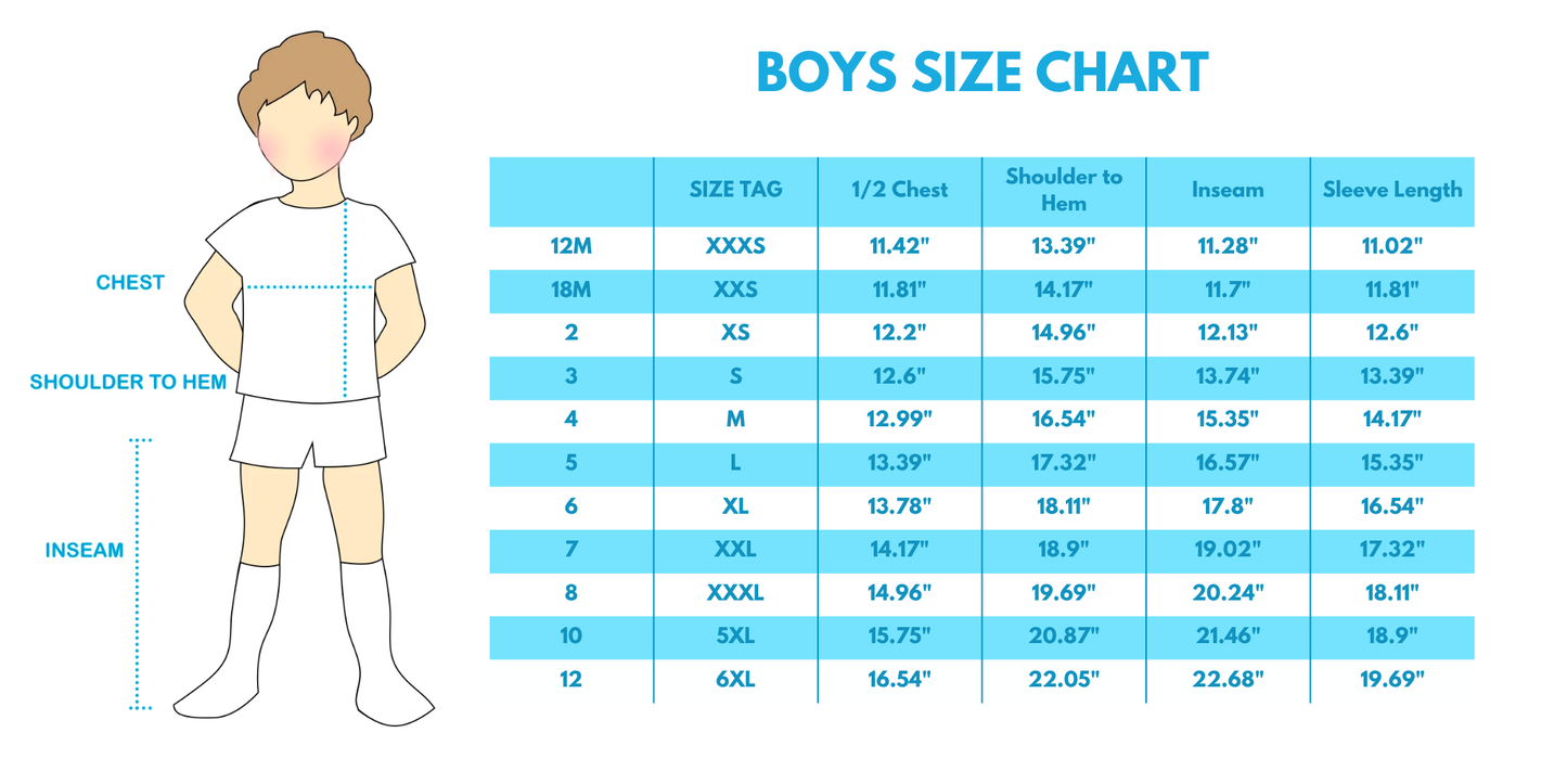 Blue character embroidery shorts set