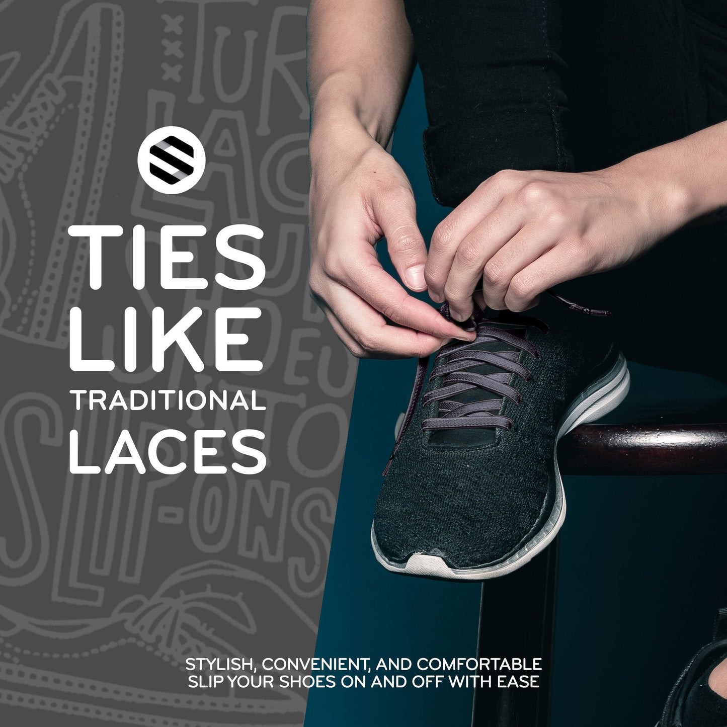 Grey Flat Elastic Stretch Shoe Laces