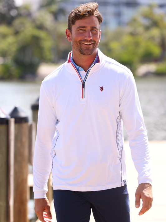 Monterey Performance Quarter Zip (White)