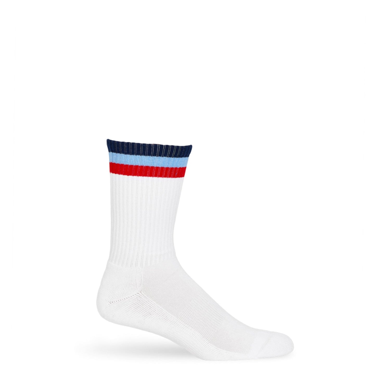Retro White 3 Stripe Casual Crew Socks