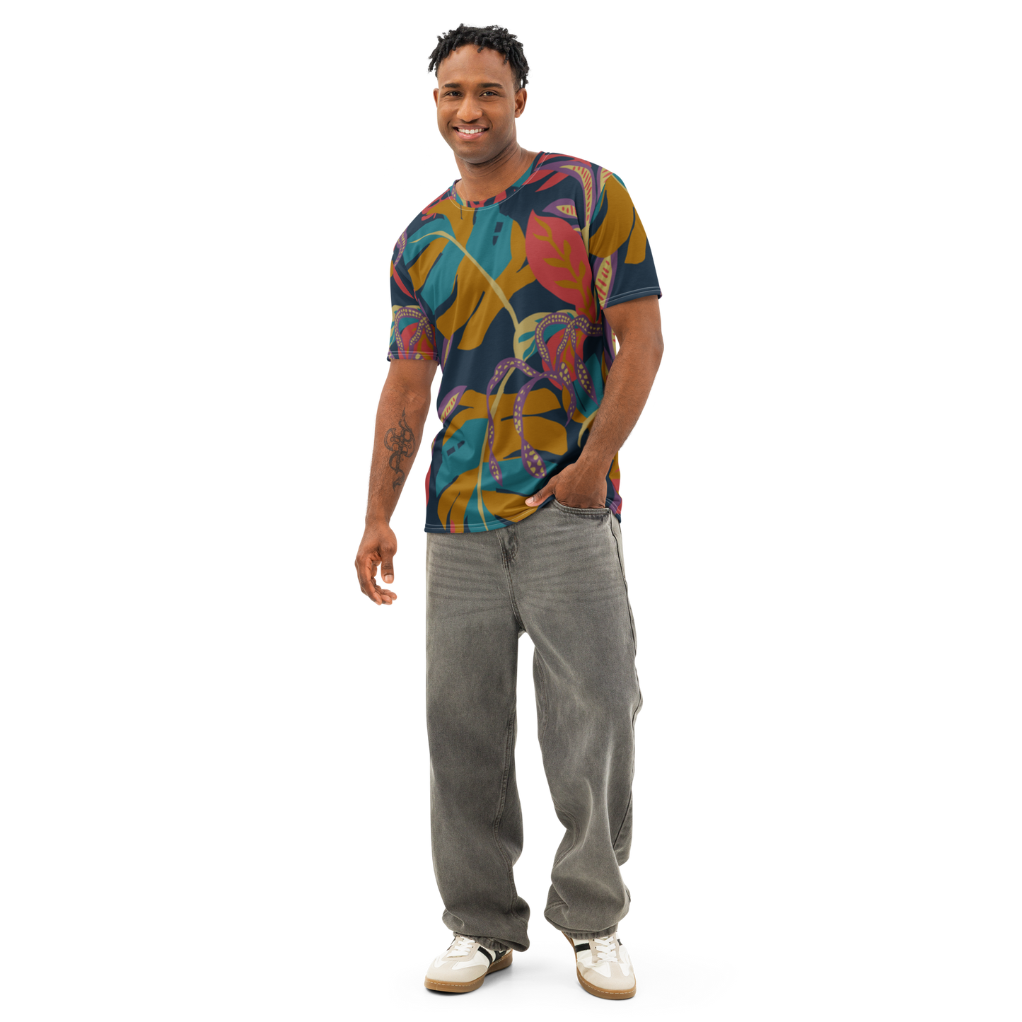 Men’s cotton crew neck t-shirt — Jungle Tropical Edition