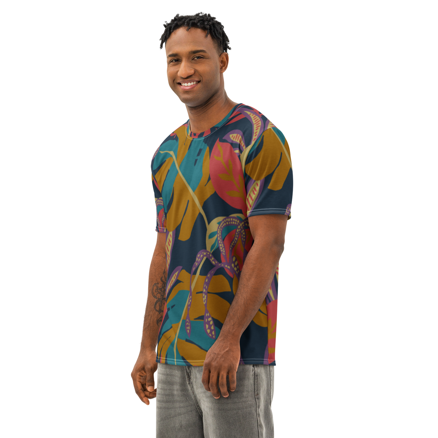 Men’s cotton crew neck t-shirt — Jungle Tropical Edition