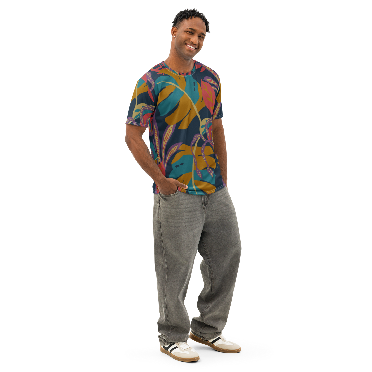 Men’s cotton crew neck t-shirt — Jungle Tropical Edition