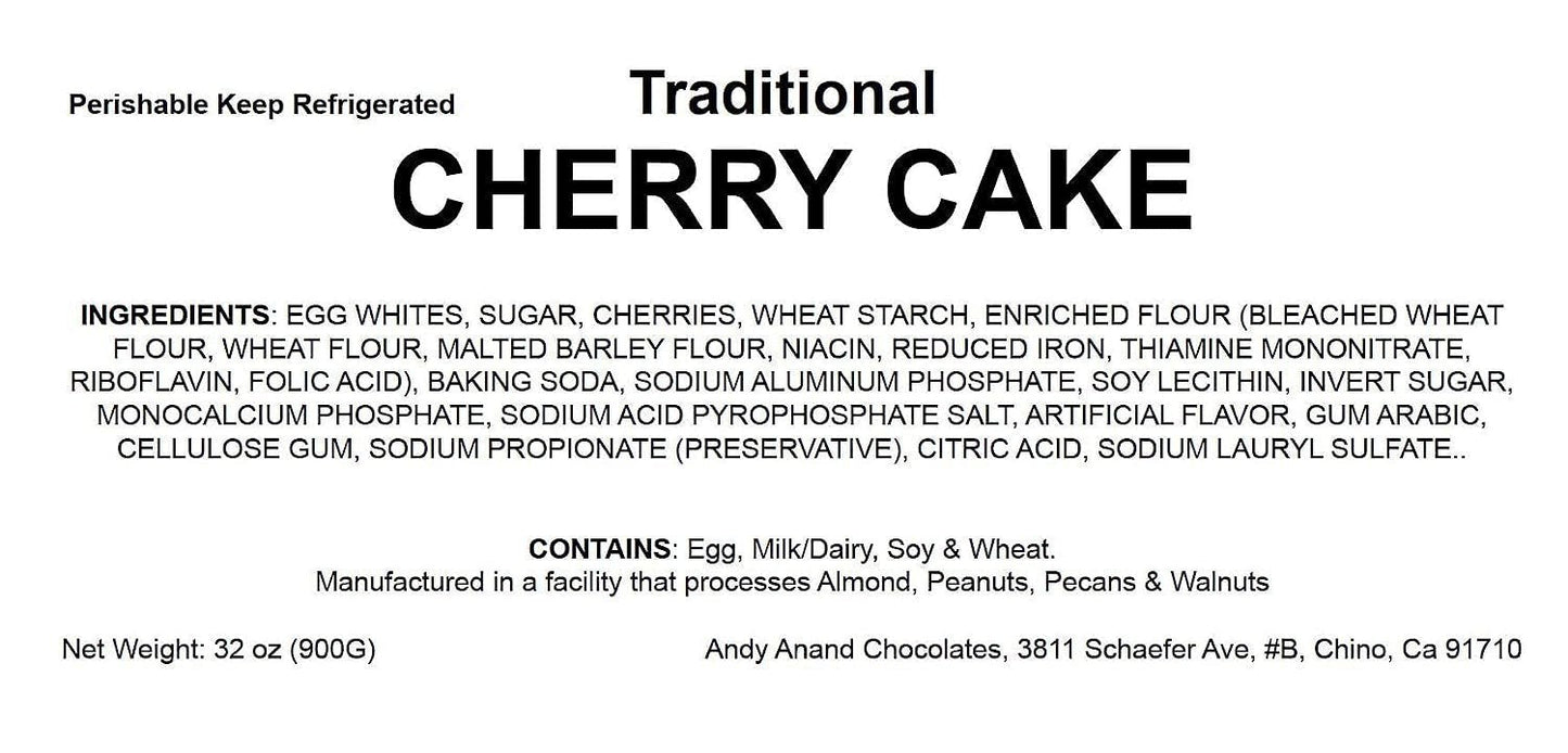 Andy Anand Delicious Cherry Cake 9" - Made in traditional way - Hand Decorated Birthday Cakes For Delivery - Bursting with Flavor and Irresistible Taste - 2.9 lbs