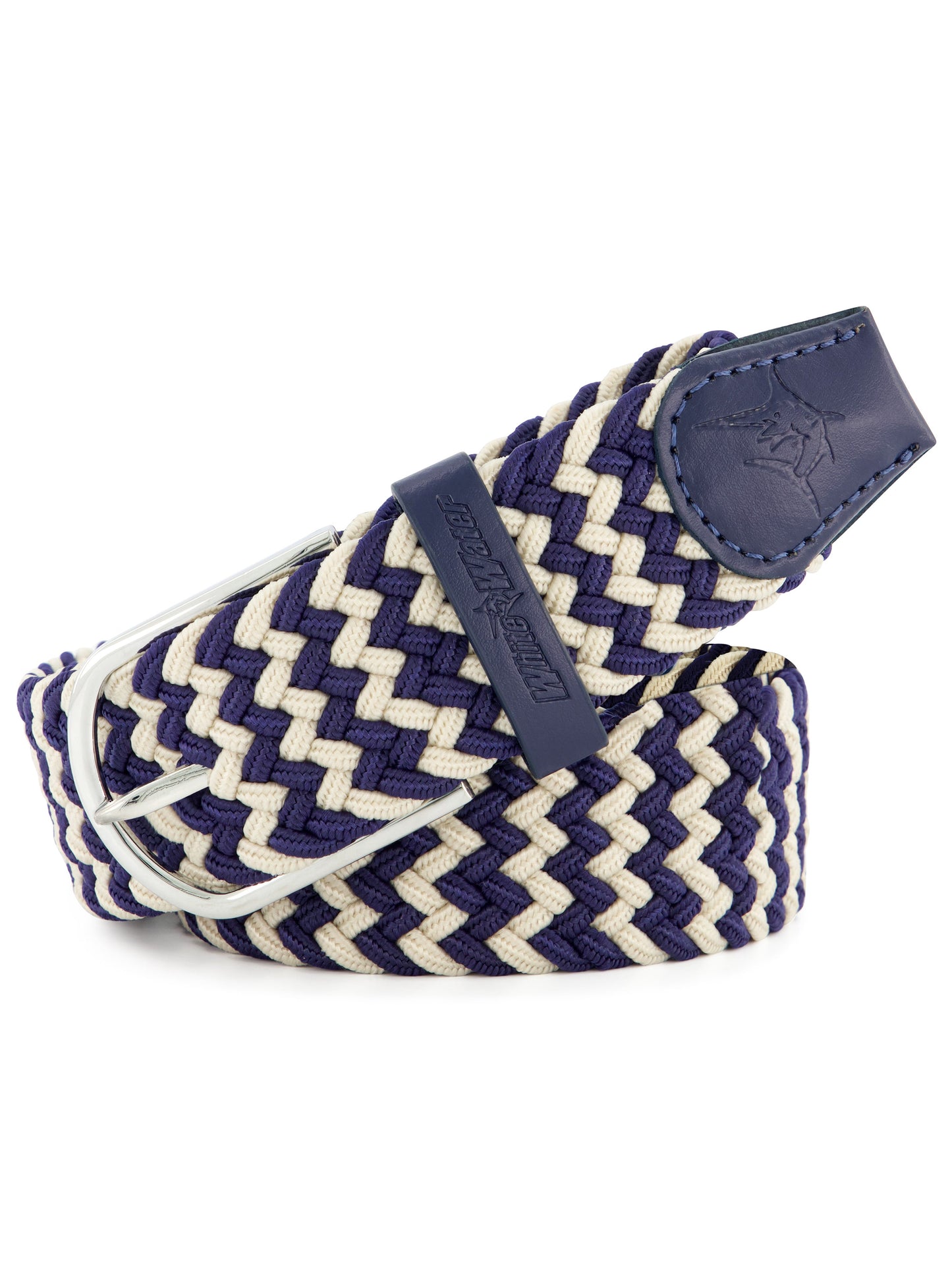 Waterline Braided Belt - Navy/White