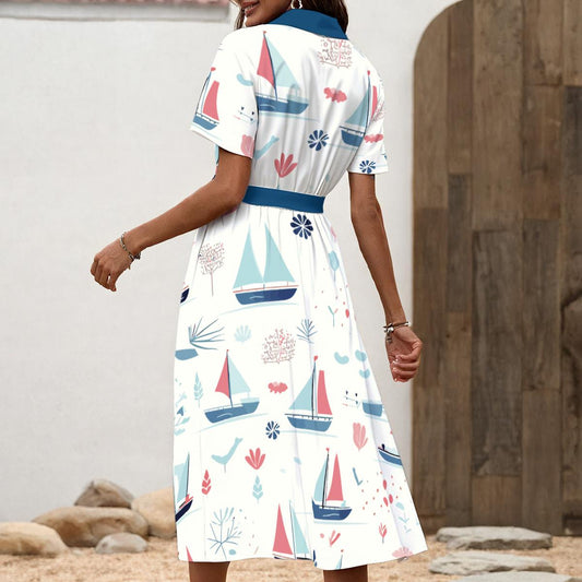 Women's Shirt Dress - The Seven Seas