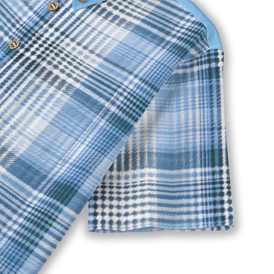 Kid's Shirt With Pocket- Blue Plaid