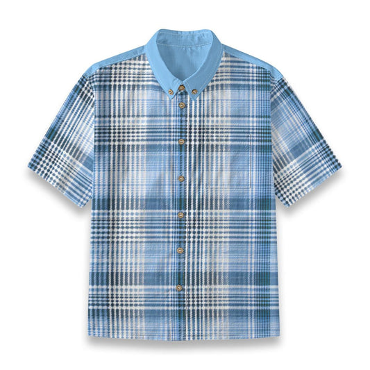 Kid's Shirt With Pocket- Blue Plaid