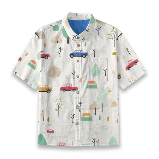 Kid's Shirt With Pocket - "Car Tree"