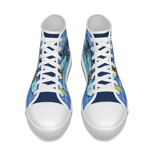 Kid's Hightop Canvas Shoes - "Skate Boarding"