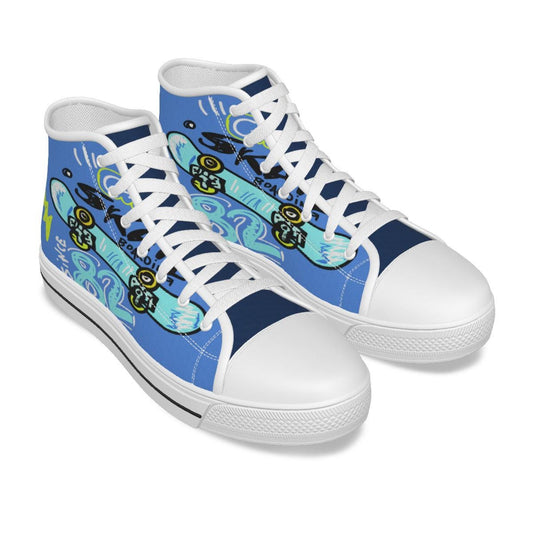 Kid's Hightop Canvas Shoes - "Skate Boarding"