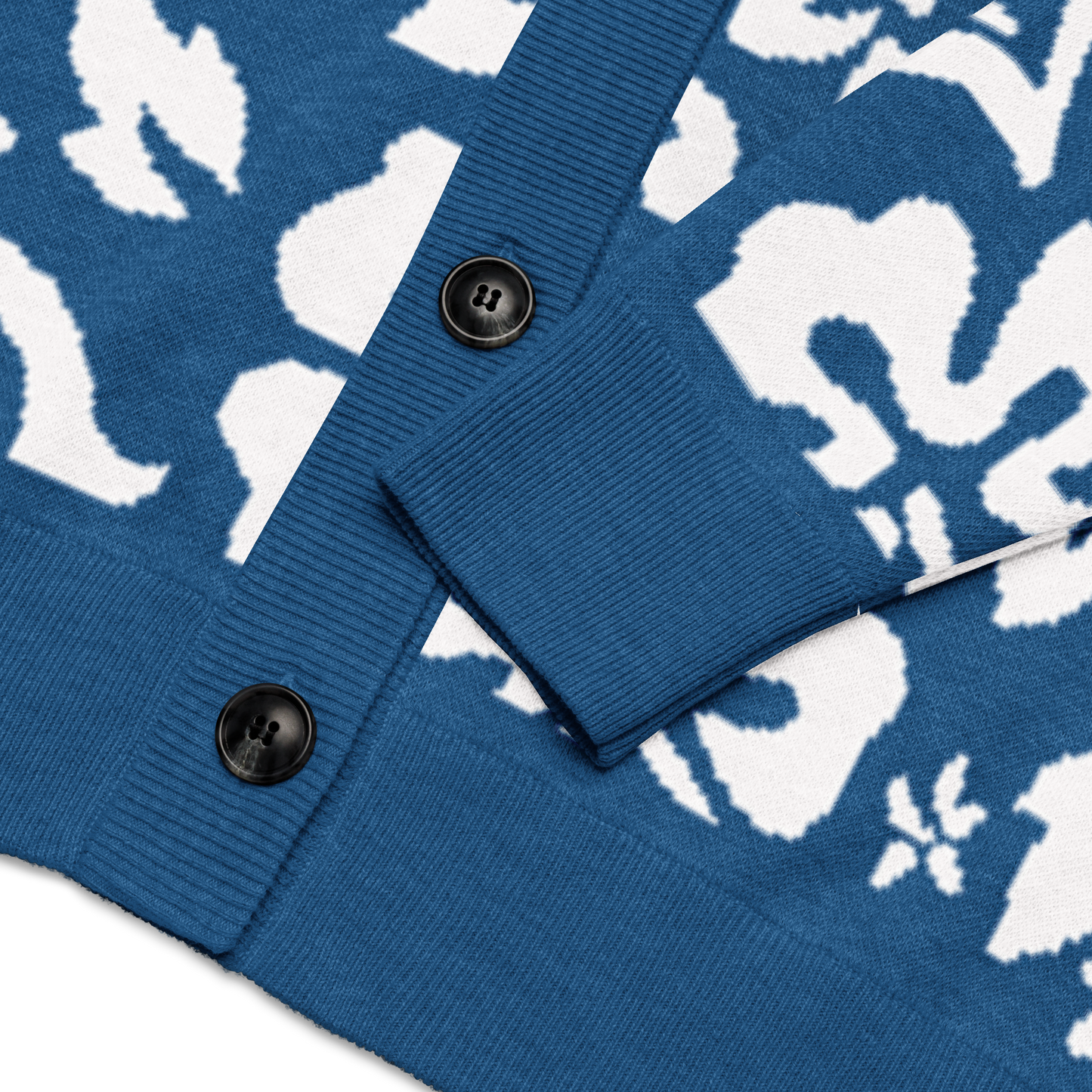 Knitted cardigan - Hawaiian Vibrant Blue and White