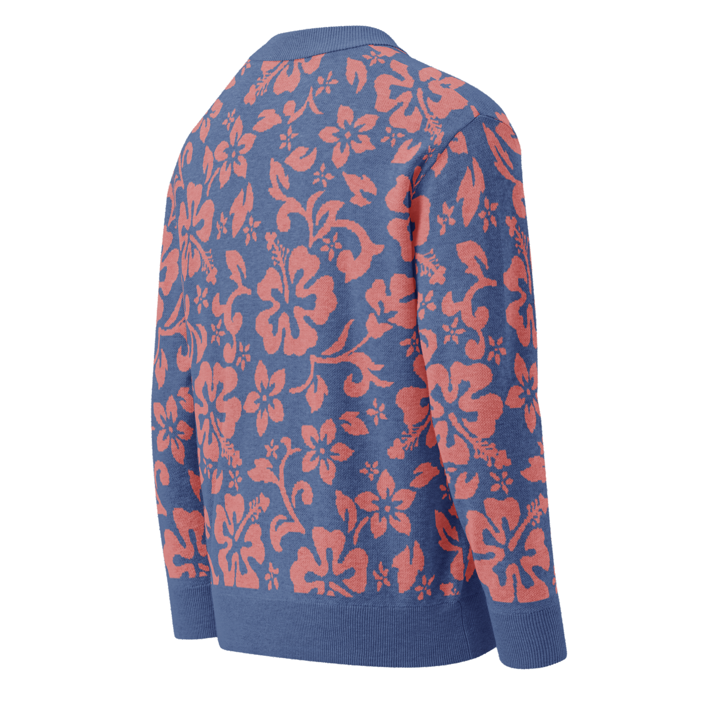 Knitted cardigan - Blue Pink Hawaiian Tropic