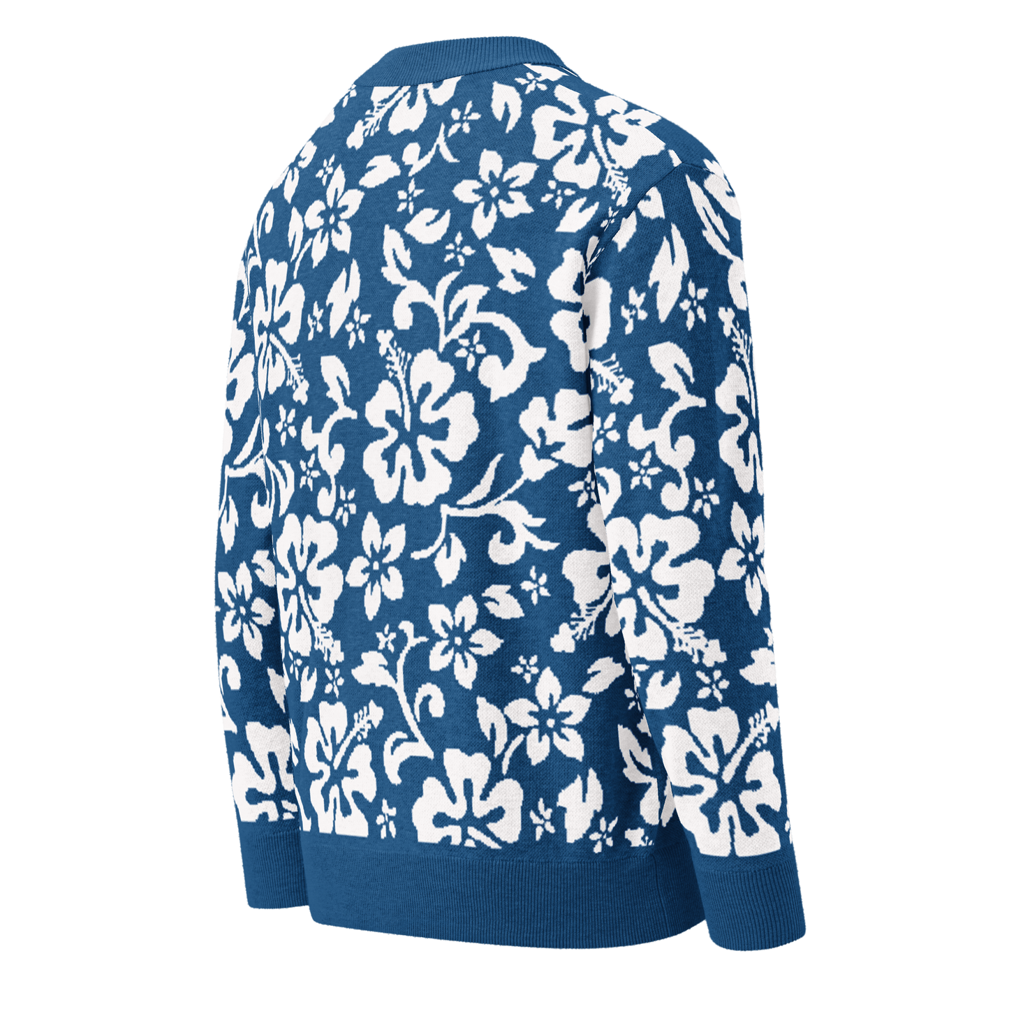 Knitted cardigan - Hawaiian Vibrant Blue and White