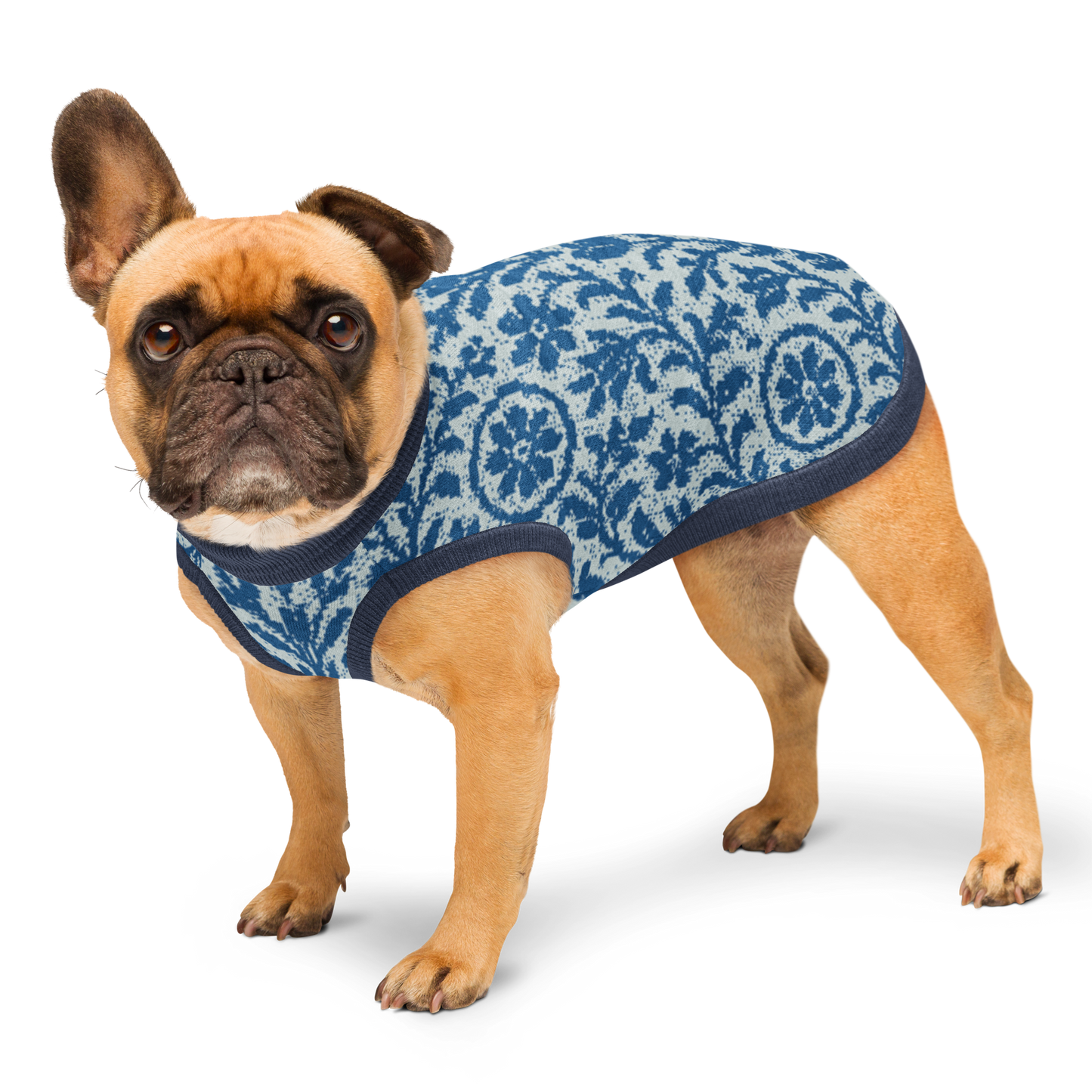Knitted pet sweater - Blue Delft Reverie