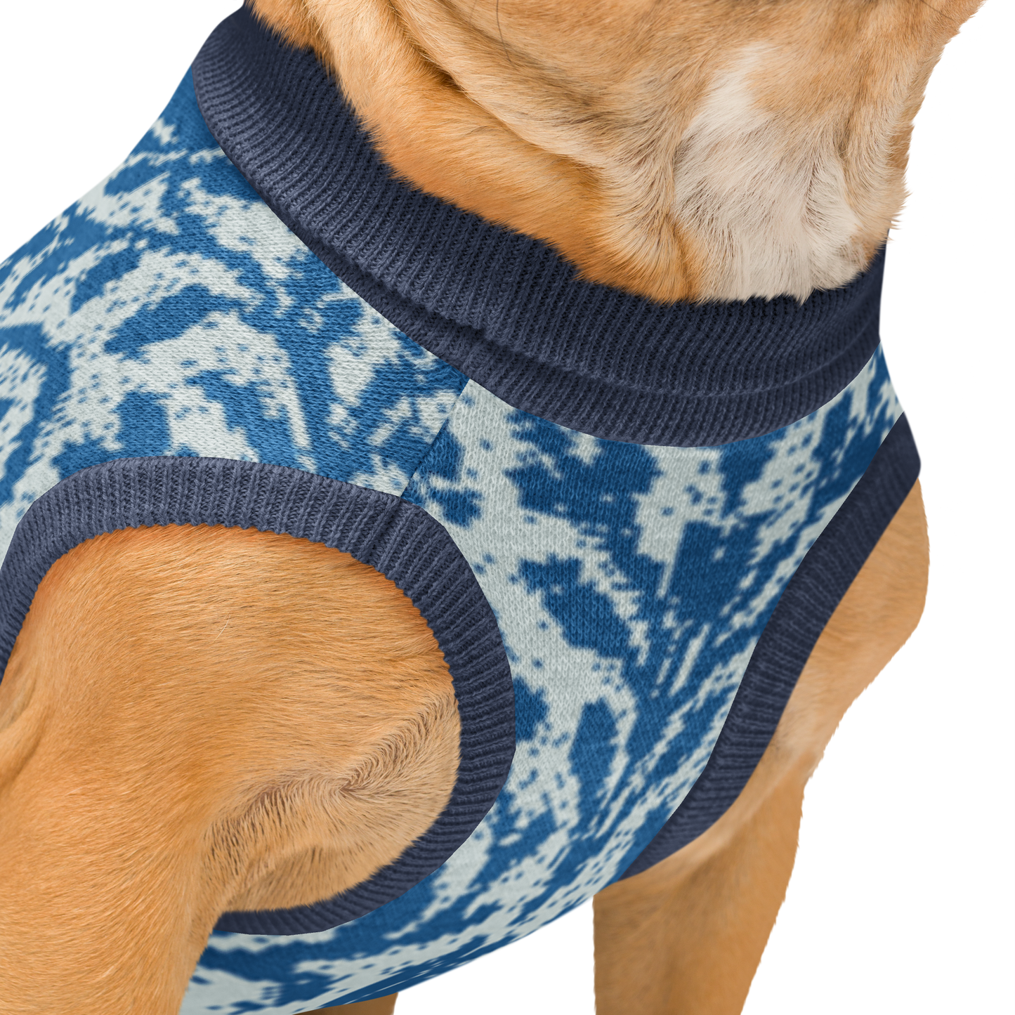 Knitted pet sweater - Blue Delft Reverie