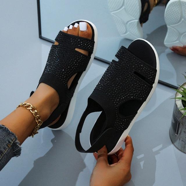 Women’s Dressy Casual Summer Sandals — Sleek Slip-On Square-Toe Style (Multiple colors)