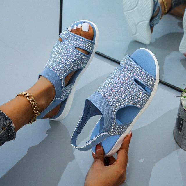 Women’s Dressy Casual Summer Sandals — Sleek Slip-On Square-Toe Style (Multiple colors)