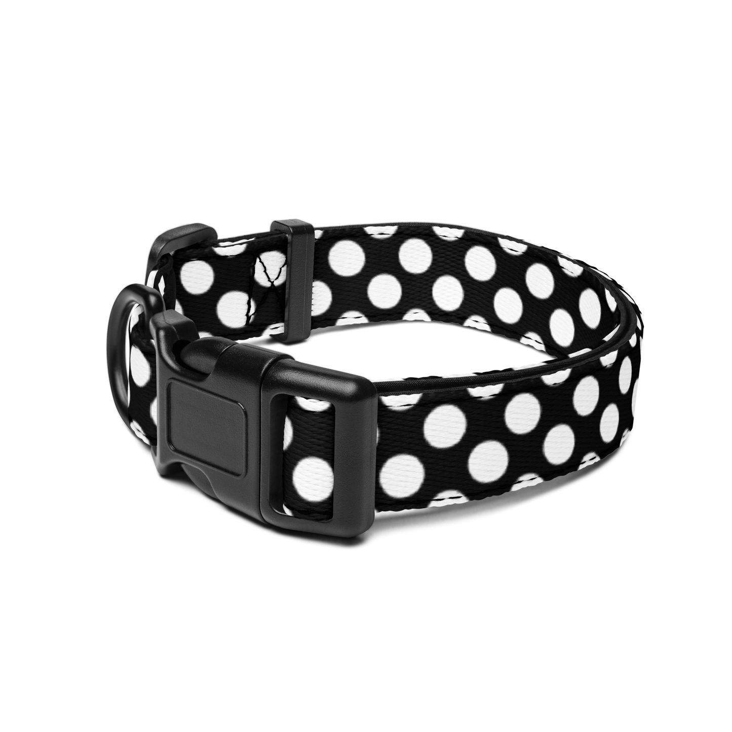 Pet Collar Black and White Polka Dot